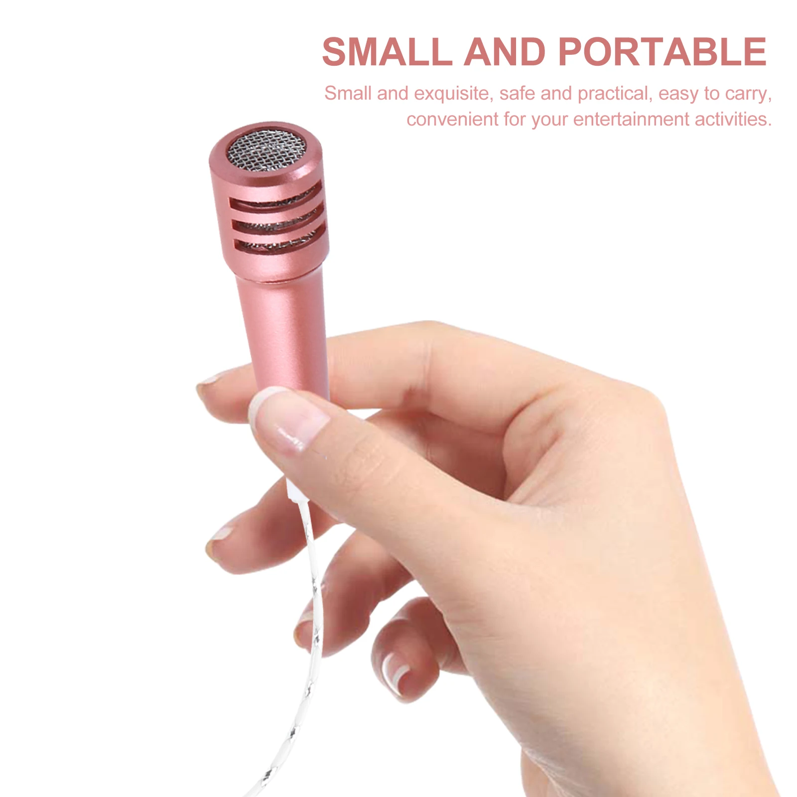 

2 Pcs Mini Microphone Portable Vocal for Sing Recording K Song Karaoke Phone Pc Compatible Lightweight