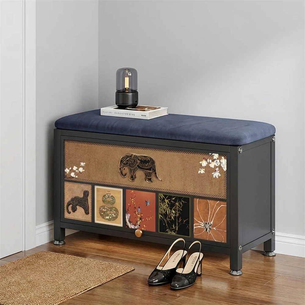 & Midcentury Style Shoe Cabinet Nordic Entryway shoe changing Stool Stylish Storage Furniture Modern Living Room Sofa stool