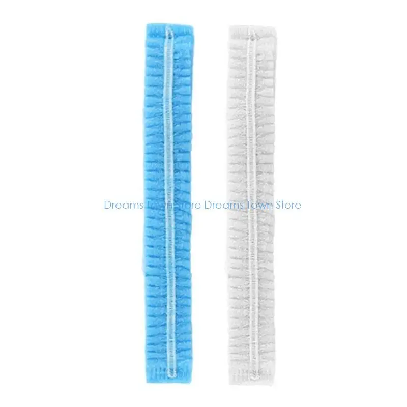 

HX6A Disposable Breathable Kitchen Caps Nonwoven Material High Elasticity Double Bands Secure Fit Oil Resistant Hair Cover