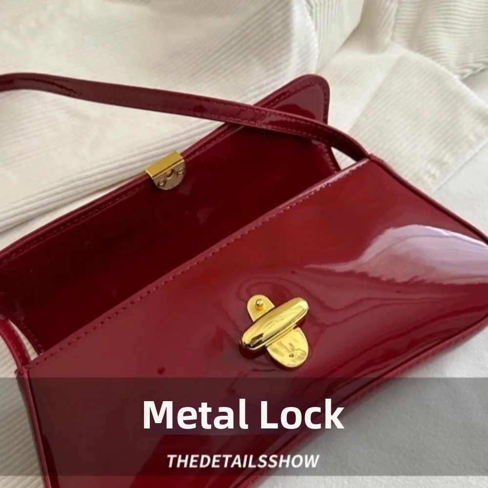 Suitable Flap Decor Vintage Underarm Bag PU Solid Color Handbag Simple Versatile Tote Bag Party