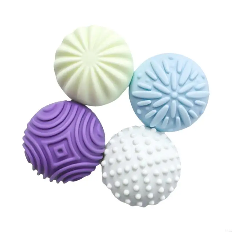 Y4QA 4Pieces Silicone Silicone Balls para crianças adultas Liberação estresse acalmada