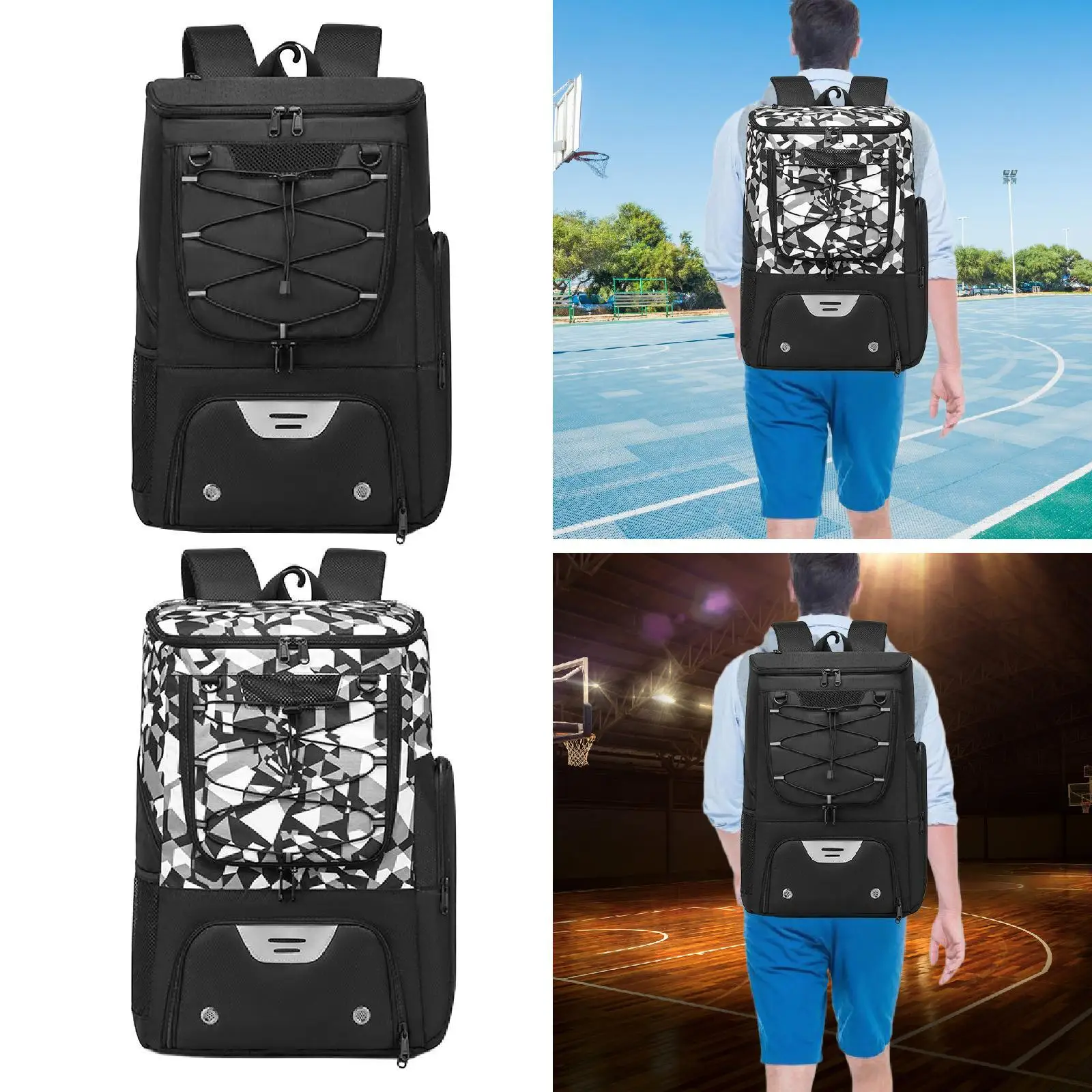 

Basketball Backpack with Ball Holder Oxford Cloth Water Resistant Sports Bag