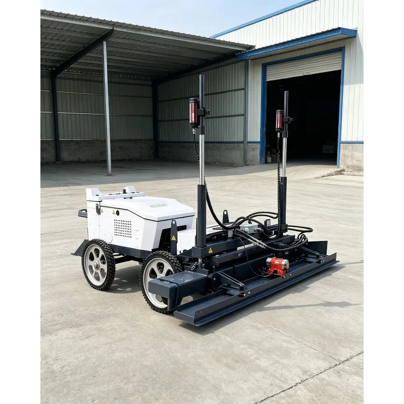 Petrol Laser Concrete Vibrating Screed 2.5m Automatic Floor Paver Four Wheel Leveling Equipment Road Machine Laser Screed