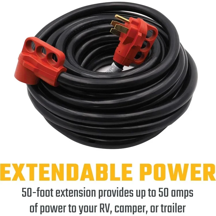 Удлинитель Mighty RV, 50 А, 50 футов, красный