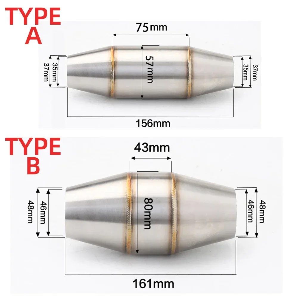 35mm Middle Link Pipe Adapter Noise Sound Eliminator Motorcycle Modified Exhaust Pipe System Catalyst Expansion Chamber Inlet