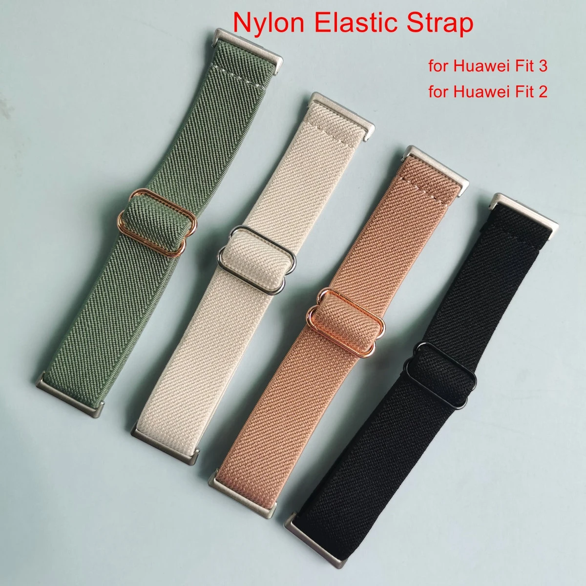 Elastic Strap for Huawei Fit 3 Band Nylon Stretchy Replacement Wristband for Huawei Fit 2/Fit 2 Active Band Watch Accessories