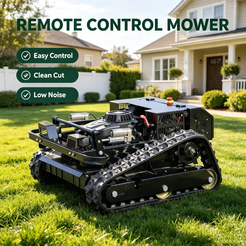 Customized CE EPA Brushless Motor Tracked Remote Control Robotic Mower Self-Propelled Low Noise for Sloped Terrain