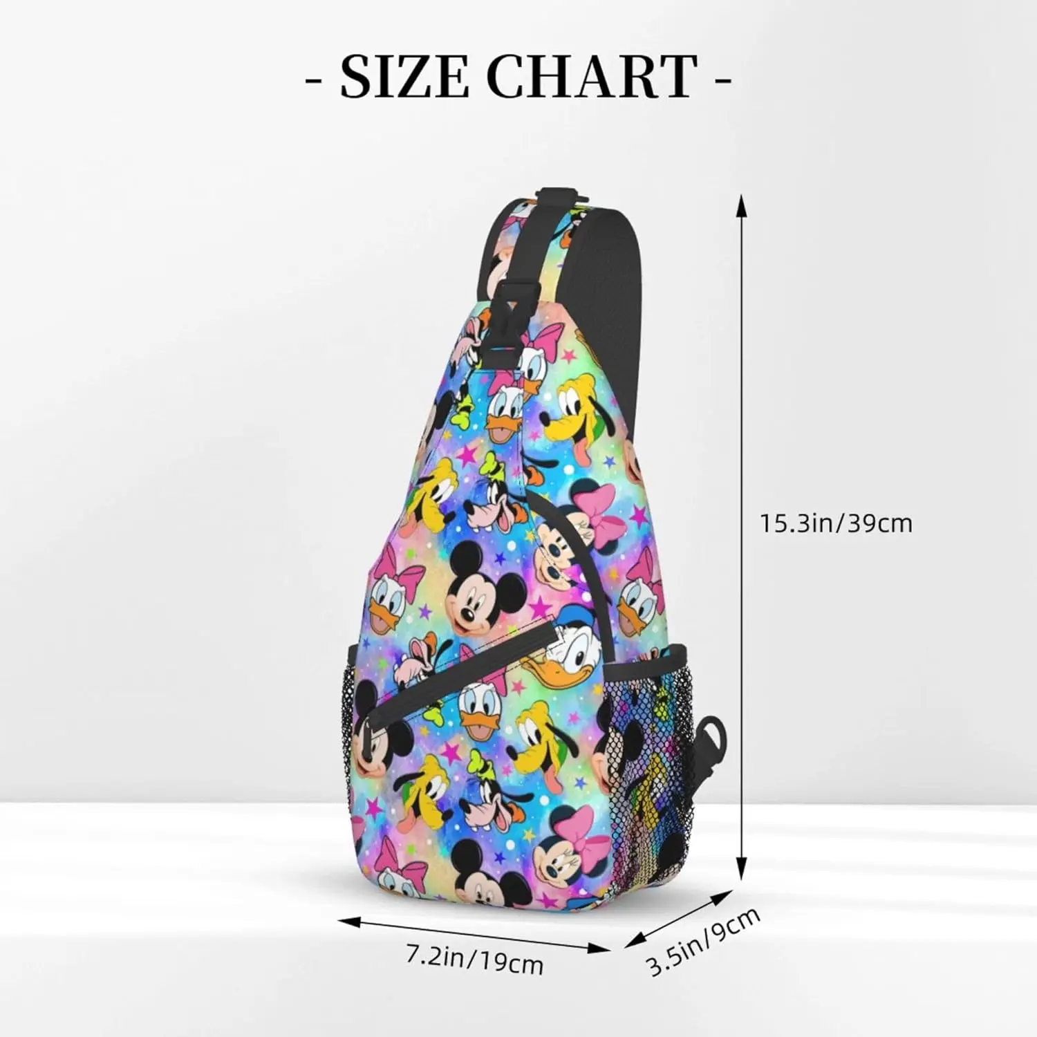 Disney Mickey Chest Bags for Travel Hiking Cute Sling Bag for Women Men Cartoon Shoulder Bag Crossbody Bags Mini Purse Backpack