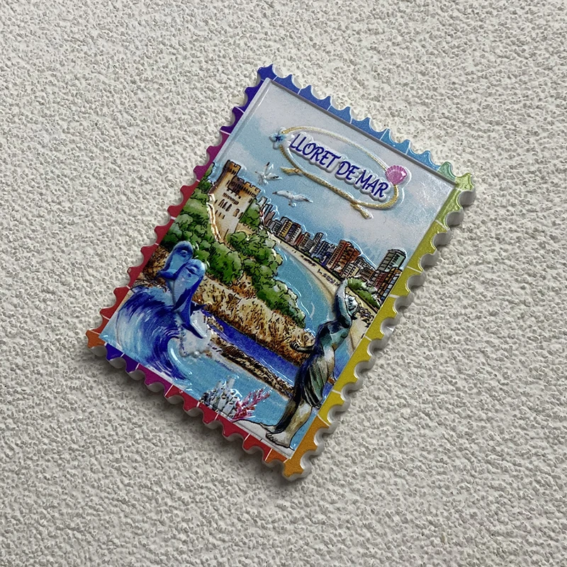 Spain Lloret Maritimes city stamps tourism souvenirs Home decoration items 3D stereo refrigerator sticker collection craft gifts