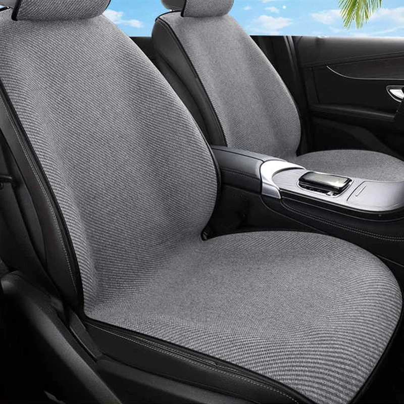 

Льняной чехол на автомобильное сиденье, четырехсезонные универсальные чехлы на сиденья, противоскользящая защитная накладка, летний дышащий полузавернутый чехол для сидений