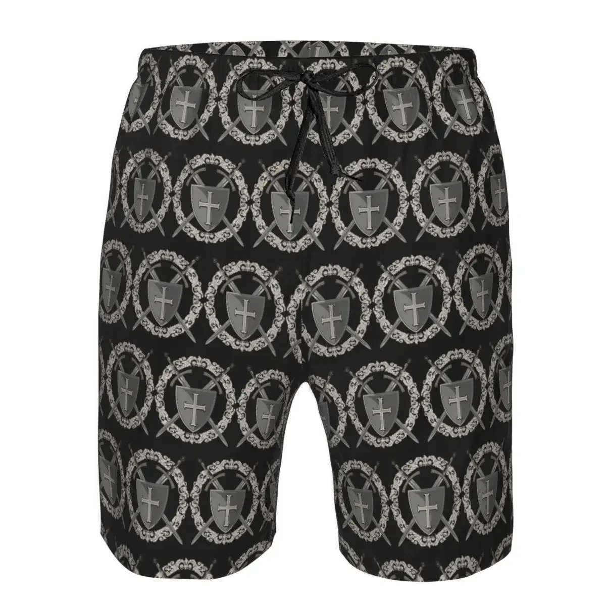 Knights Templar Cross Shield Symbol Medieval Sword Emblem Trunks Beach Board Shorts Casual Quick Dry Summer Men Pants