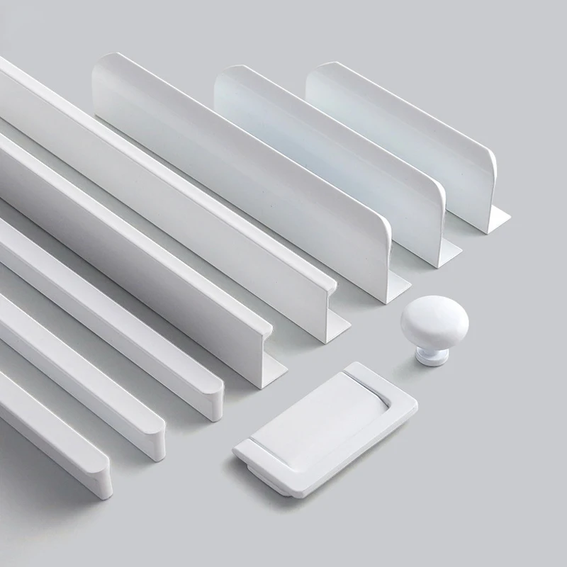 Modern Simple White Long Cabinet Handle Kitchen Cupboard Furniture Length Door Handle  Wardrobe Closet Hardware Drawer Pull Knob
