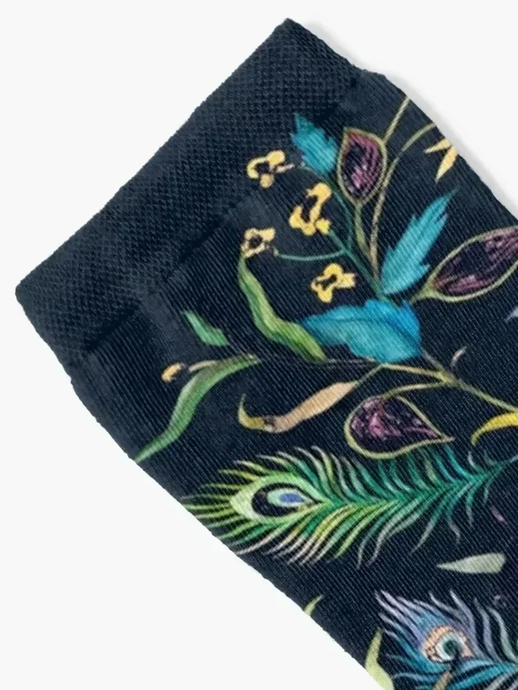 Watercolor Peacock | Floral Feathers | Majestic | Colourful Beautiful Elegant Bird Socks kawaii golf hiking Men's Socks Women's