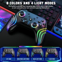 Switch Wireless Bluetooth Game Controller Abs Material Type-C Interface 9 Color Changing Light Supporting Switch Pc Android Ios