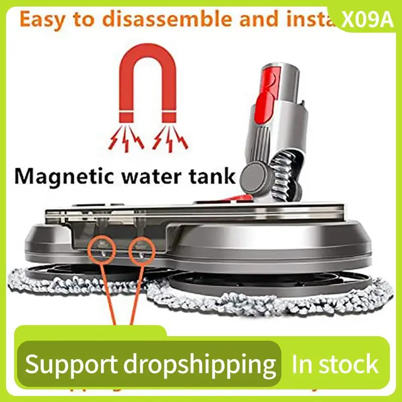 

X09A 2X Electric Cleaning Mop Head For Dyson V8 V10 V11 Cordless Vacuum Cleaner Wet & Dry Mop Cleaning Head With Water Tank