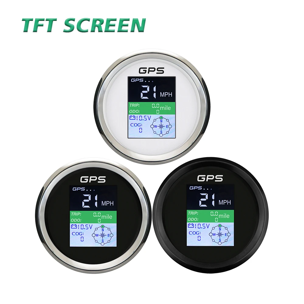 

Rhaxel 85 мм цифровой 0-999 км/ч MPH узлы GPS спидометр 9-32 В вольтметр с GPS-антенной TFT-экран для автомобиля грузовика RV