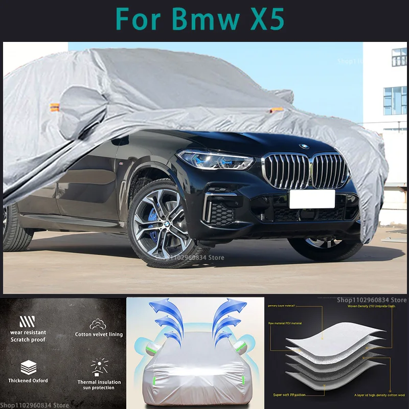 

Для BMW X5 210T водонепроницаемые полные Чехлы для автомобиля уличная Защита от солнца УФ пыли дождя снега защитный чехол для автомобиля