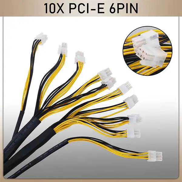 Fuente de alimentación APW7 de 1800W para minería, PSU para Bitmain Antminer S9/L3 +/A6/A7/R4/S7/E9 con 10X conectores PCI-E de 6 pines