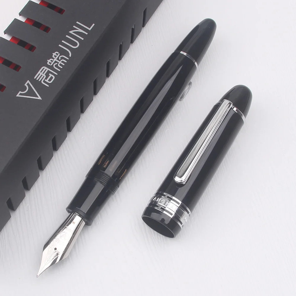 

WingSung JUNLAI 930 Copper Piston Fountain Pen Large No.9 Iridium Nib F/M/B Business Executive Gift Writing Pen Stationery