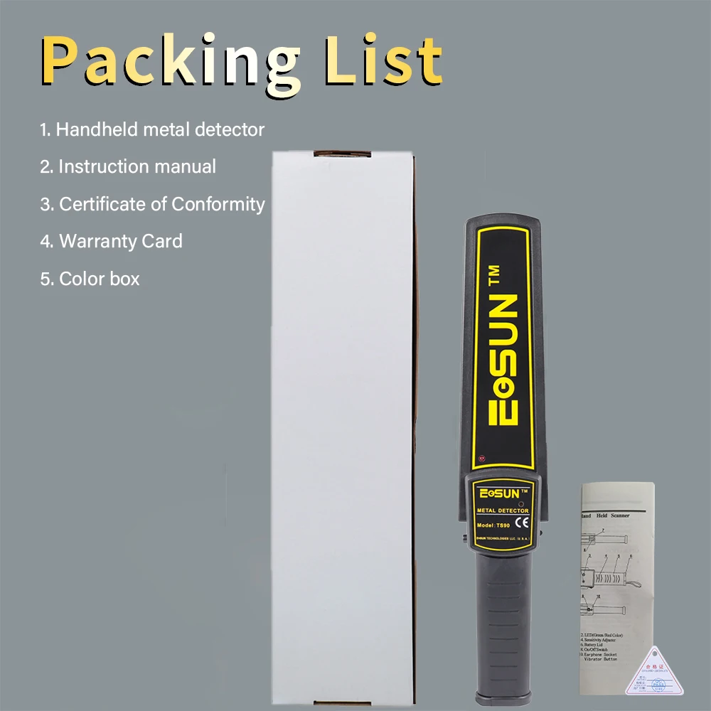 Handheld Metal Detector Audio Alert And LED Display And Vibration WorkTogether High Sensitivity Security Detector Easy To Carry