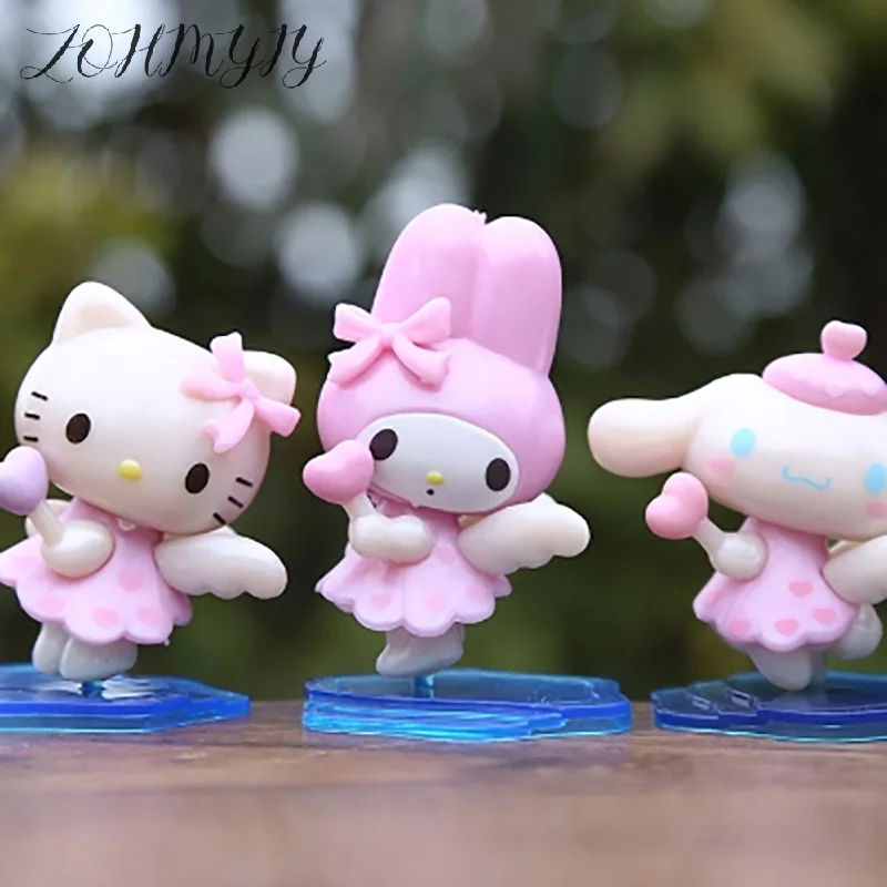 1 قطعة DIY الديكور عروسة كارتون سانريو لطيف ميلودي مرحبا كيتي كورومي سينامورول أنيمي الشكل اللعب هدايا عيد الميلاد للفتيات