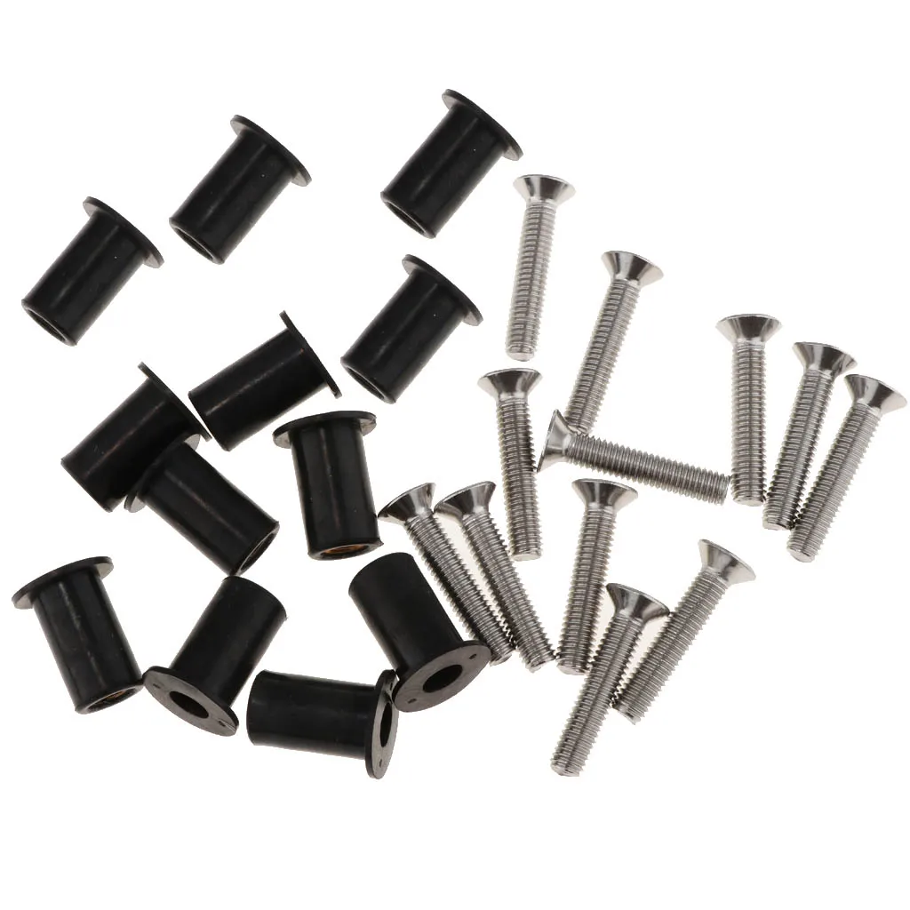 

Rubber Wellnuts Set Stainless Steel M5 Screws Water Resistant Fastener Kit for Kayak Canoe Boat Marine Use
