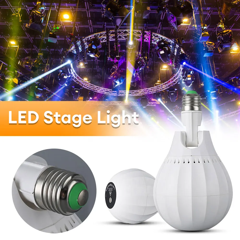 E27 Disco Ball Light Lighting Christmas Projection Light Dreamy Rotating Voice Controlled Flash Stage for Party Club Home