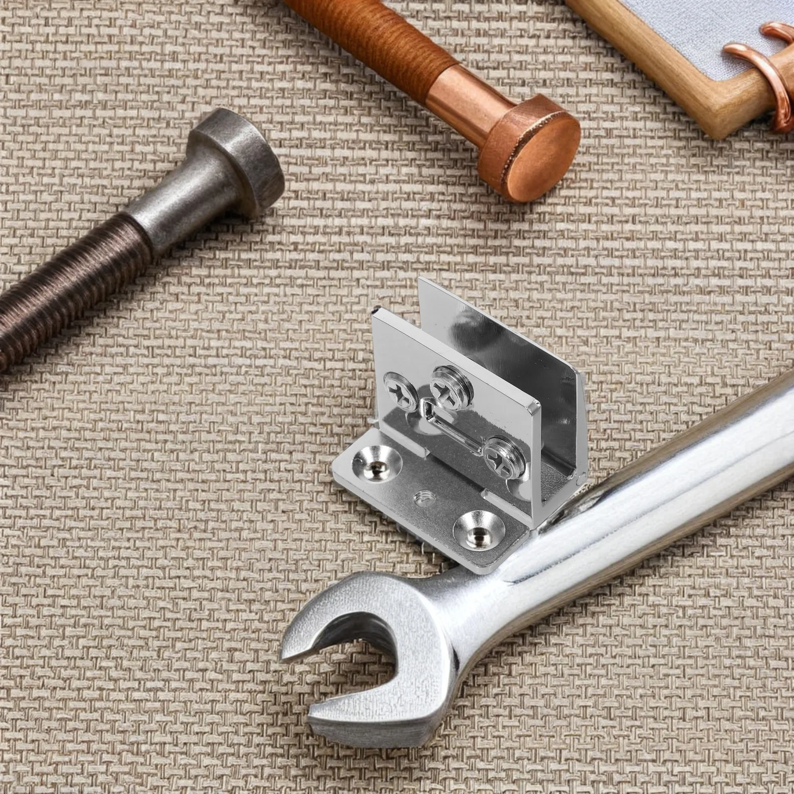 

4pcs No Drilling 3-8Mm Tempered Glass Stainless Steel Cabinet Hinges Smooth Closing Durable Replacement For Wine Cabinet Display