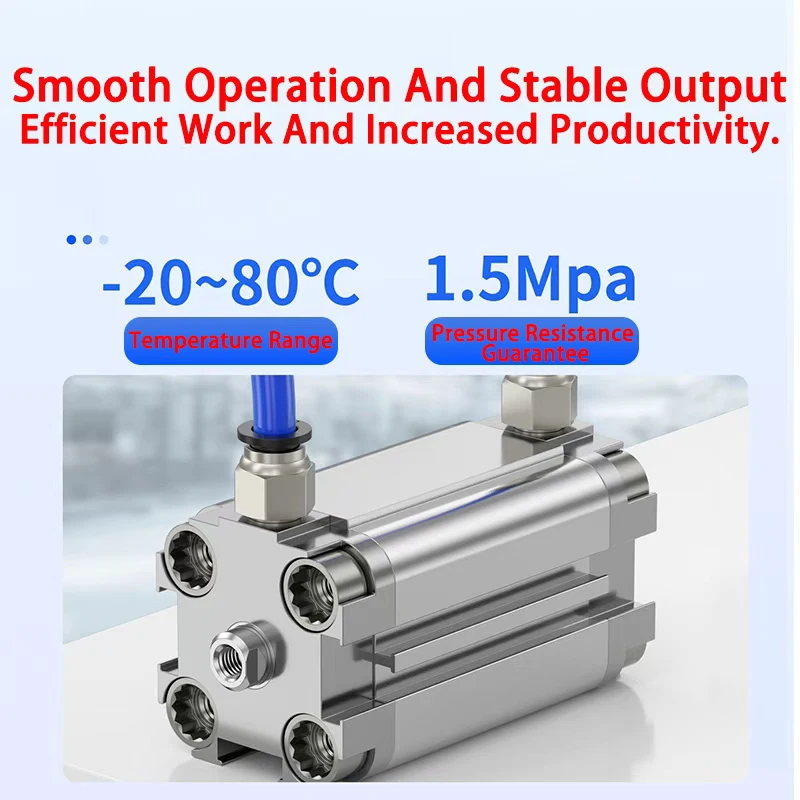 ADVU Kompakter Pneumatikzylinder Doppeltwirkender Luftzylinder aus Aluminiumlegierung ADVU-12/16/20/25/32/40/50/63 Bohrung 5mm-200mm Hub-P-A – Detail 3