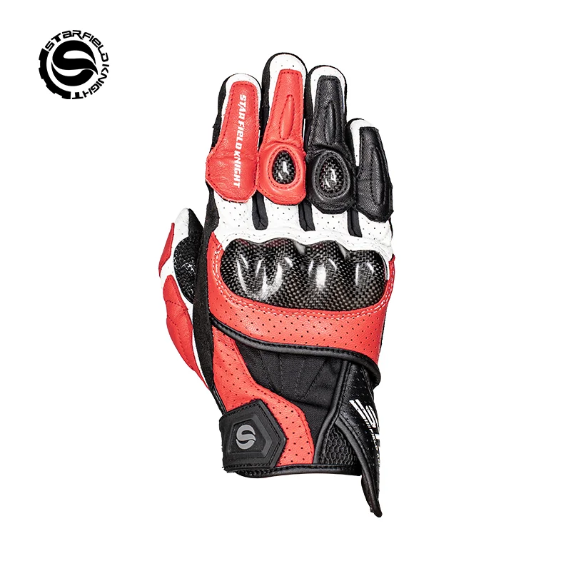 

Мотоциклетные перчатки Star Field Knight с защитой из углеродного волокна, летние, дышащие, из натуральной козьей кожи, нескользящие, износостойкие