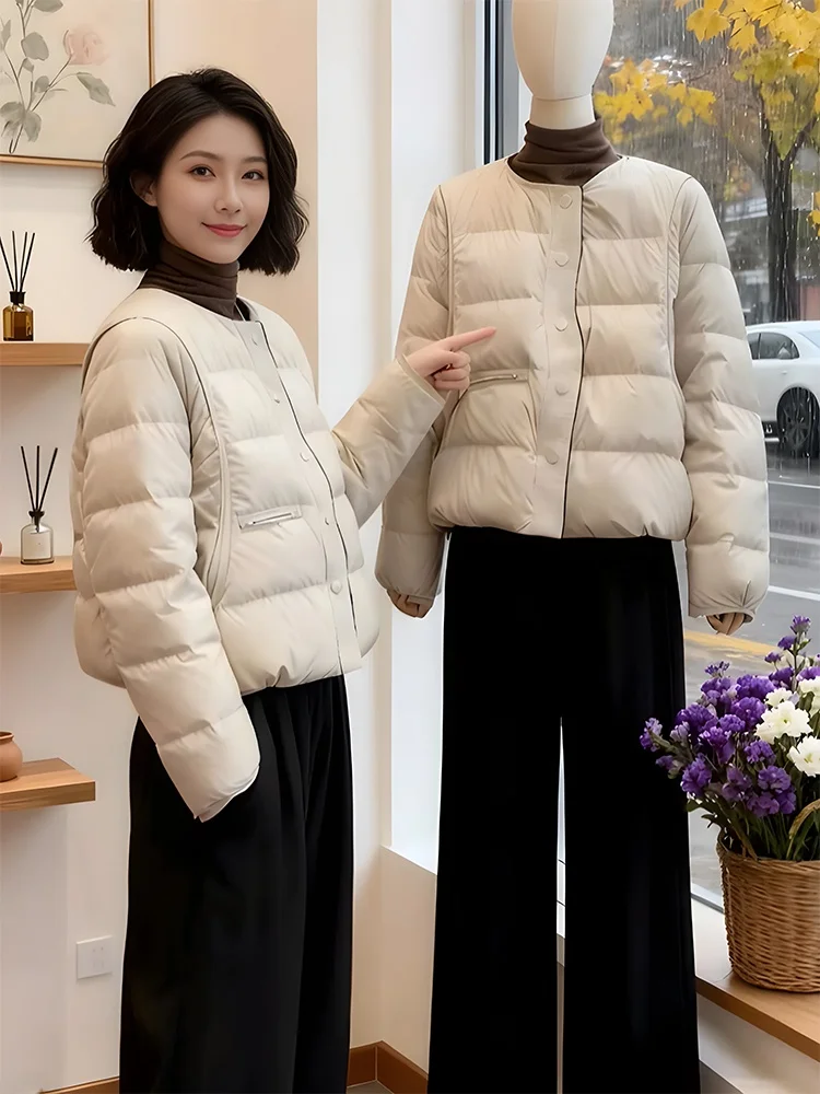 

Женская зимняя куртка-пуховик 2026 года: новая модель, легкая, теплая, утолщенная, из хлопка, в корейском стиле