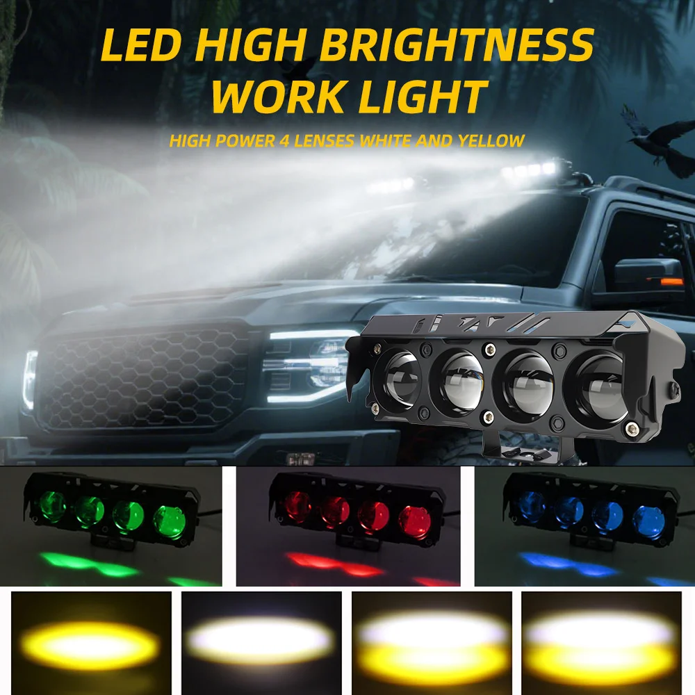 

1/2 PCS Car RGB LED Work Light Truck Headlight Light 9-80V Spotlight 30W 3570 4SMD Multi-Mode OFF-ROAD Car Lights For SUV ATV