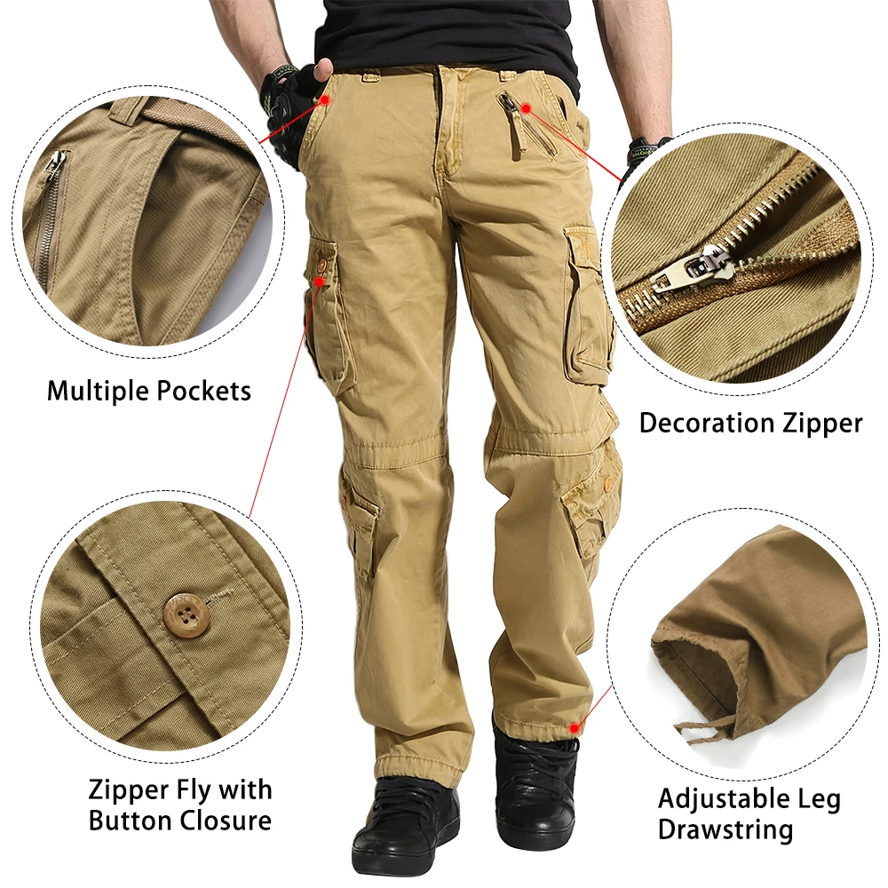 AKARMY Men's Casual Cargo Pants - Joggers Pants Cargo Pants Fashion Multi Pockets Tactical Camouflage  Combat Sweatpants Pants