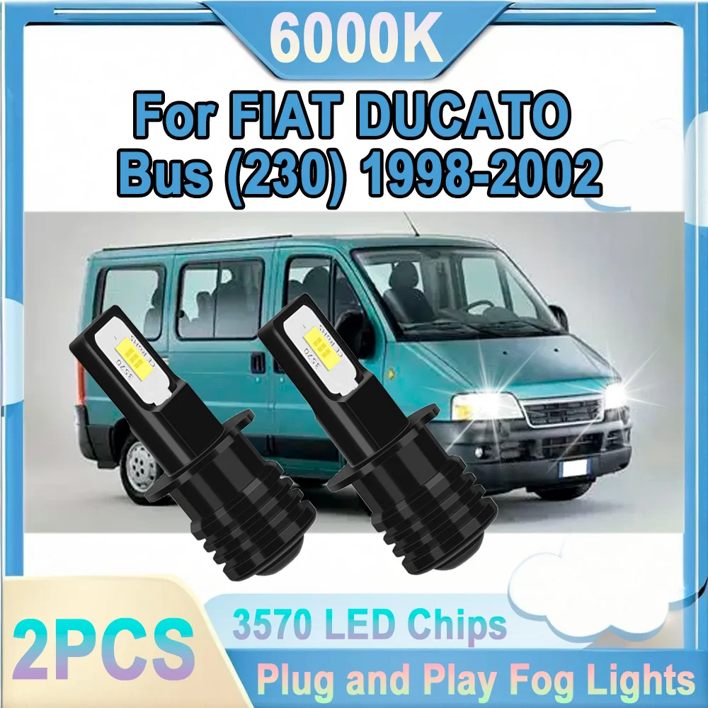 

2 шт. 6000K H3 Canbus автомобильные светодиодные противотуманные фары Plug and Play 90W 12V для FIAT DUCATO Bus (230) 1998 1999 2000 2001 2002