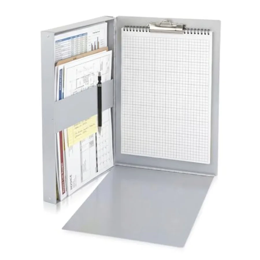 

Aluminum Clipboard with Storage 11x17 Inch Aluminum Metal Waterproof Form Holder Portfolio with Clip for Office Business Medica