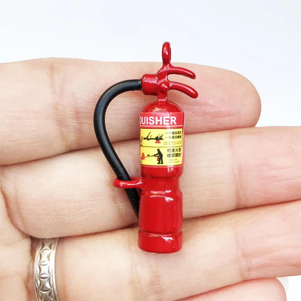 3 Pcs Mini Fire Extinguisher Landscaping Models House Decor Tots Toys Photography Props Iron Metal