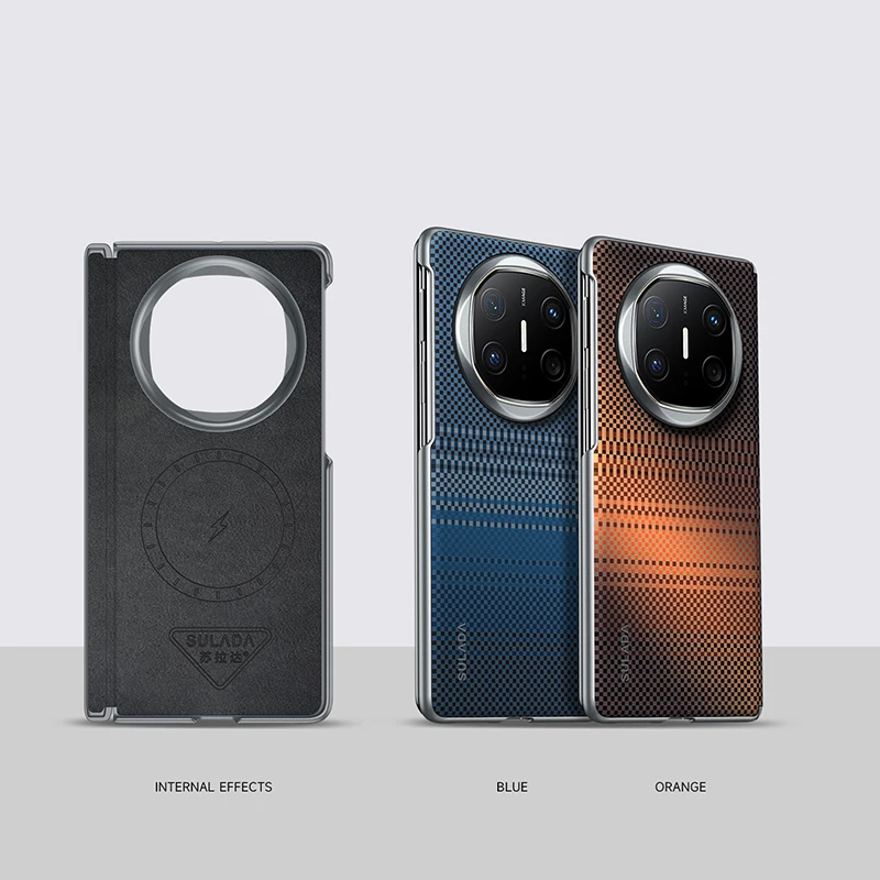 

Case For Honor Magic V3 VS3 Sunset Gradient Kevlar Pattern Shockproof Hard Mobile Phone Case Cover