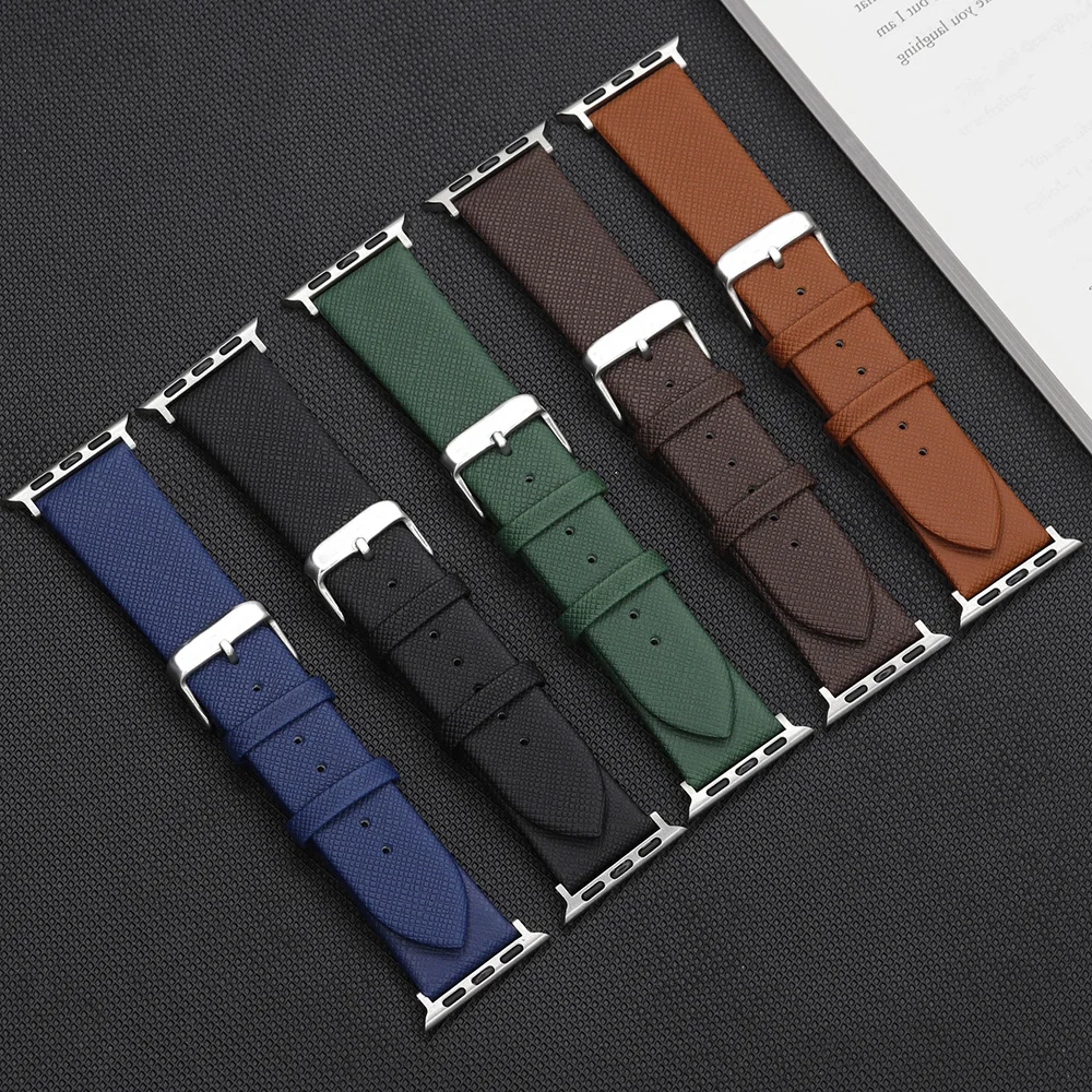 Leather Watchbands for Apple Watch 38mm 40mm 41mm iWatch Band Smart Watch Strap Bracelet Wrist Watch Band 49mm 45mm 44mm 42mm