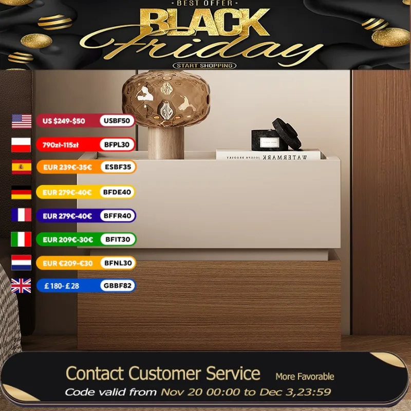 

Italian Wooden High Nightstands Organizer Storage Luxury Modern Bedside Table Drawer Living Room Mesita Noche Furniture Home