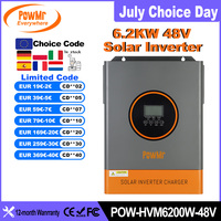 6.2KW 48V EU Hybrid Solar Inverters V Pure Sine Wave Build in MPPT 120A Solar Charge Controller for PV Panel 60-500VDC