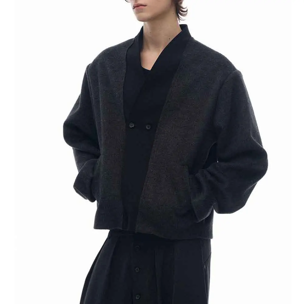 

2025 зимний мужской свитер с длинными рукавами и цветными блоками, американский ретро-модный модный уличный свободный повседневный простой нишевый мужской топ