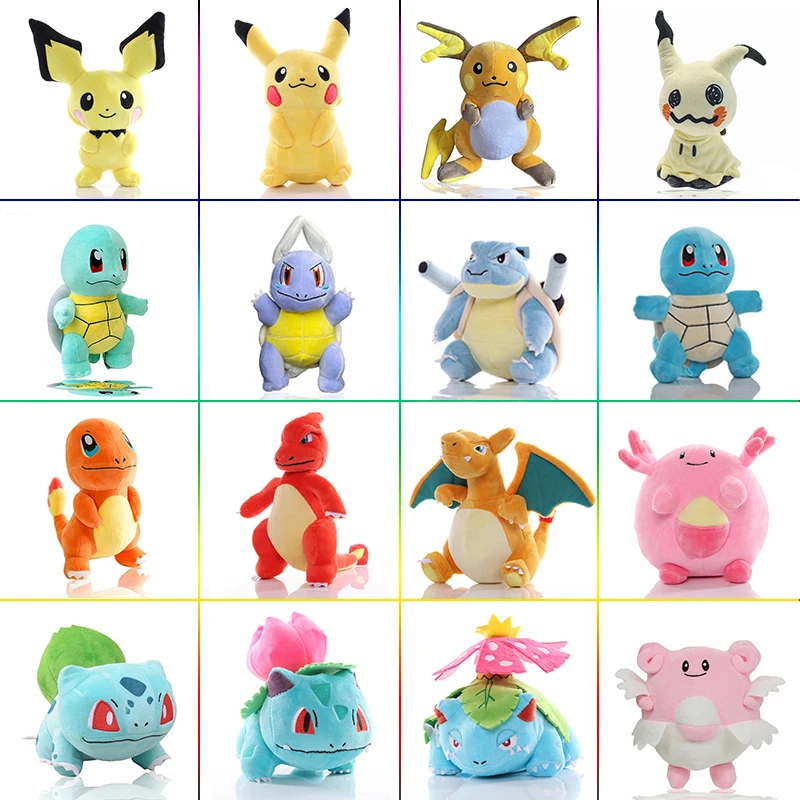 20cm Pokemon Pikachu Venusaur Blastoise Plush Toy Cartoon Ivysaur Raichu Charmeleon Doll Anime Charizard Blissey Kids Xmas Gifts