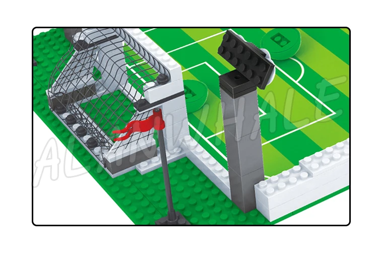 381 pçs mesa de esportes futebol grandes estádios campo kicker iluminação torres 25690 blocos de construção brinquedos compatíveis com o modelo