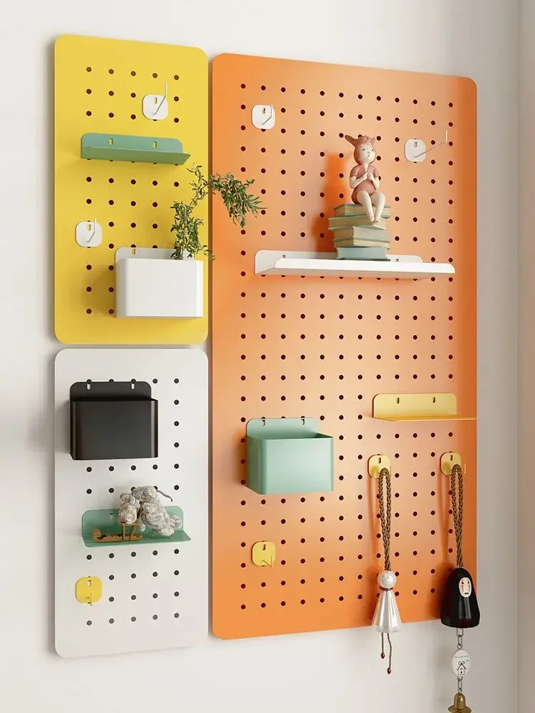 

The product can be customized. Hole board wall mounted shelves, non perforated metal book desktop display shelves