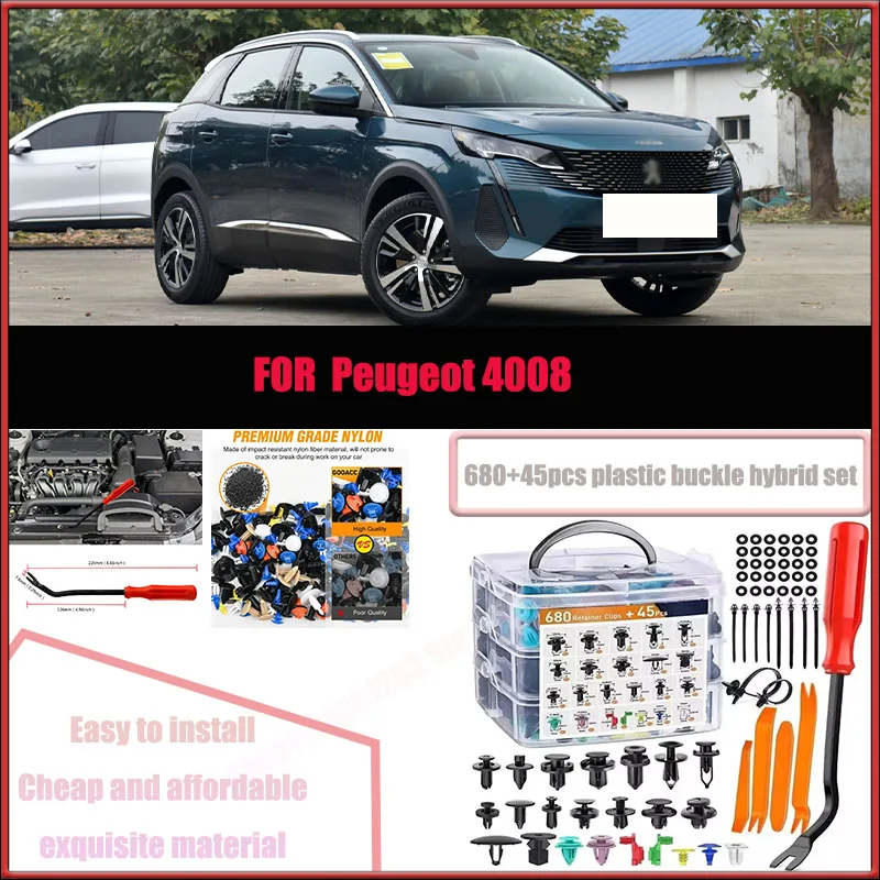 

For Peugeot 4008 Ford Audi BMW Car Plastic Retainer Clips Kit 680+45pcs Auto Fender Push Pin Car Fastener Clip Mixed Set
