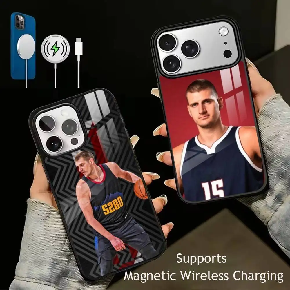 Nikola Jokic Basketball Sport gift  Phone Case For iPhone17,16,15,14,13,12,11 Plus,Pro Supports Magnetic Wireless Charging
