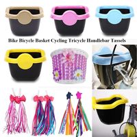 1/2PCS Kids Tricycle Handlebar Streamers Tassel Bike Basket Bicycle Handlebar Tassels Girls Boys Cycling Handlebar Bags Tassels