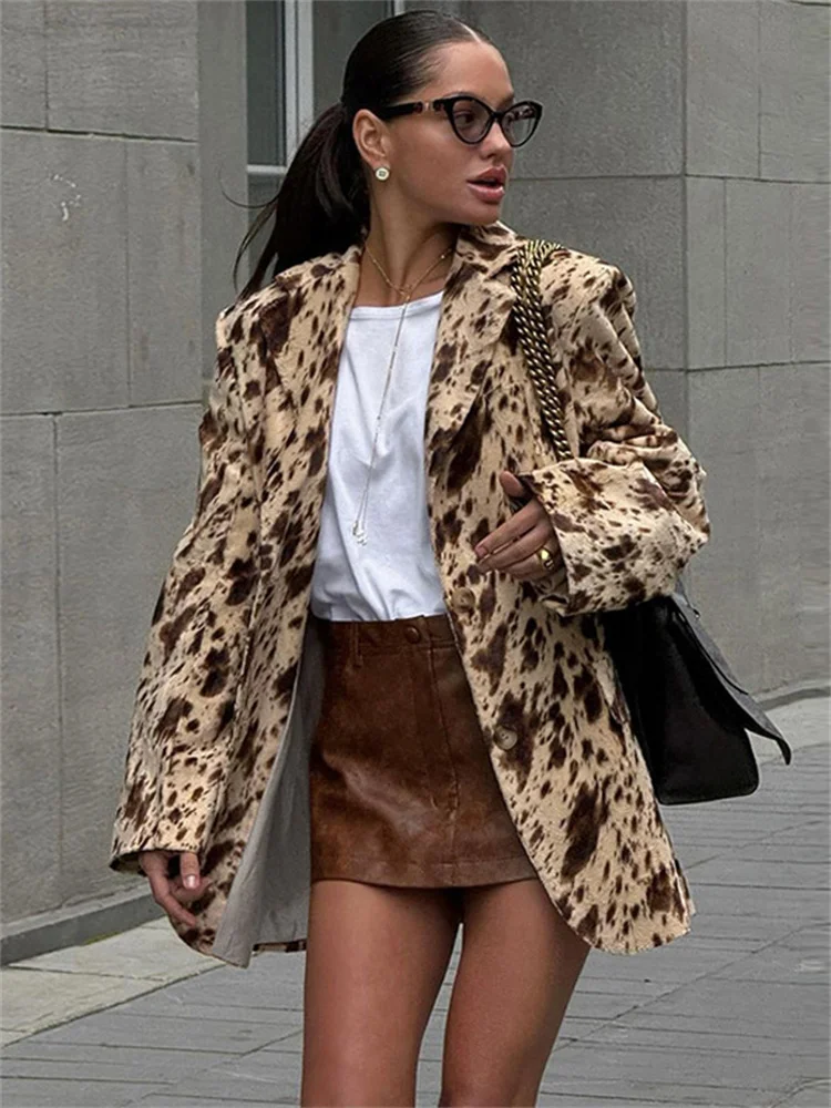 Tossy Winter Fashion Printed Suit Outwear Female Lapel Contrast Long Sleeve Vintage Patchwork Commute Clothes Ladies Blazers New