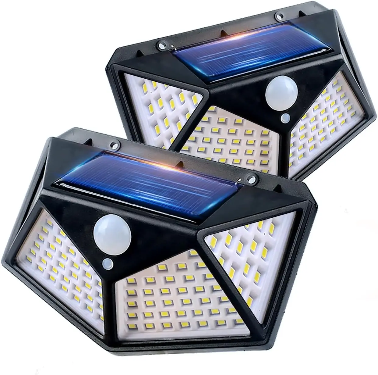 Solar Lights Outdoor, 2/4/6/8 Pack 100 LED Solar Motion Sensor Lights, 3 Lighting Modes, 270° Wide Angle Illumination, Solar Powered Waterproof Security Wall Lights for Backyard, Garden, Fence, Patio, Front Door and Outdoor Areas