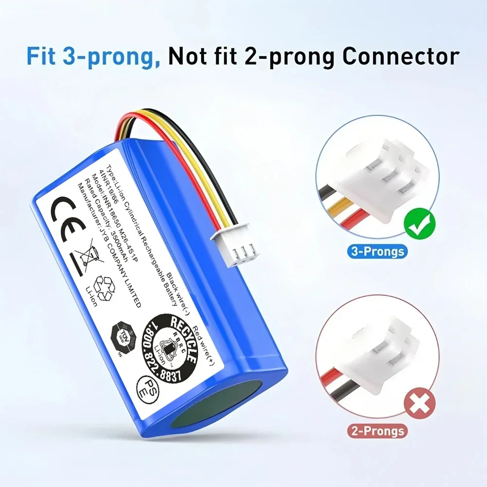 

14.4V 6800mAh 12800mAh for LIECTRAUX C30B E30 XR500 robot vacuum cleaner accessories 18650 lithium battery pack
